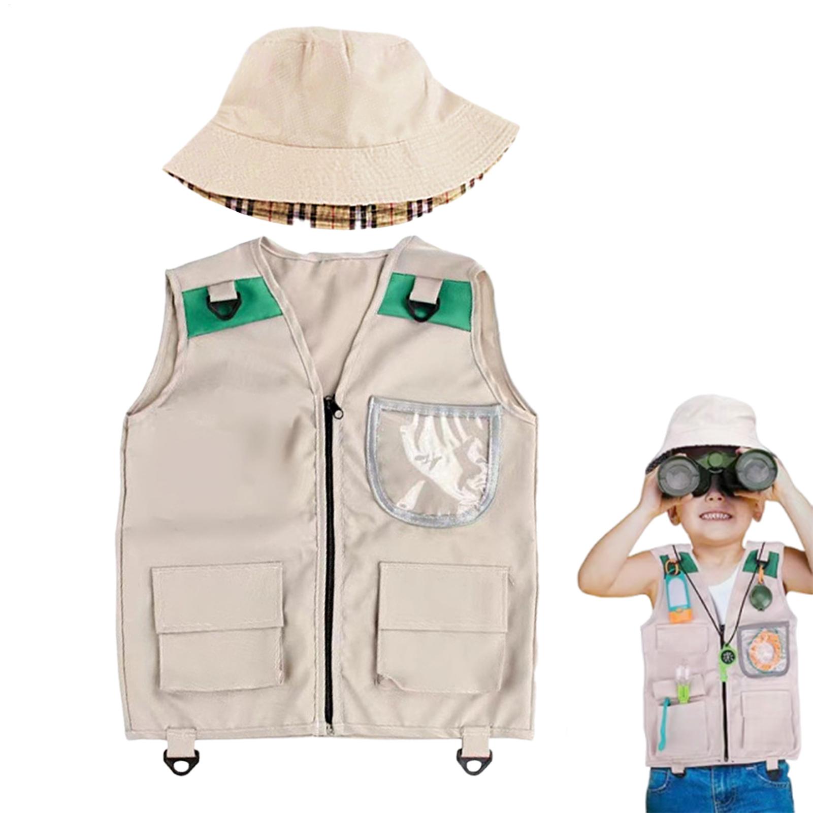 Outdoor Adventure Boys - Safari Kinder Outdoor-Entdecker-Set, Cargo-Weste und Hut-Set,
