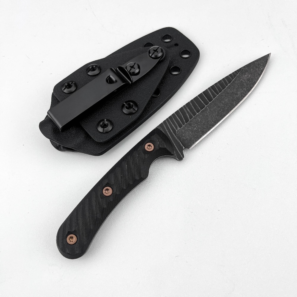Survival Knife Full Tang - Full-Tang Bushcraft-Messer mit D2-Klinge, rutschfestem G10-Griff