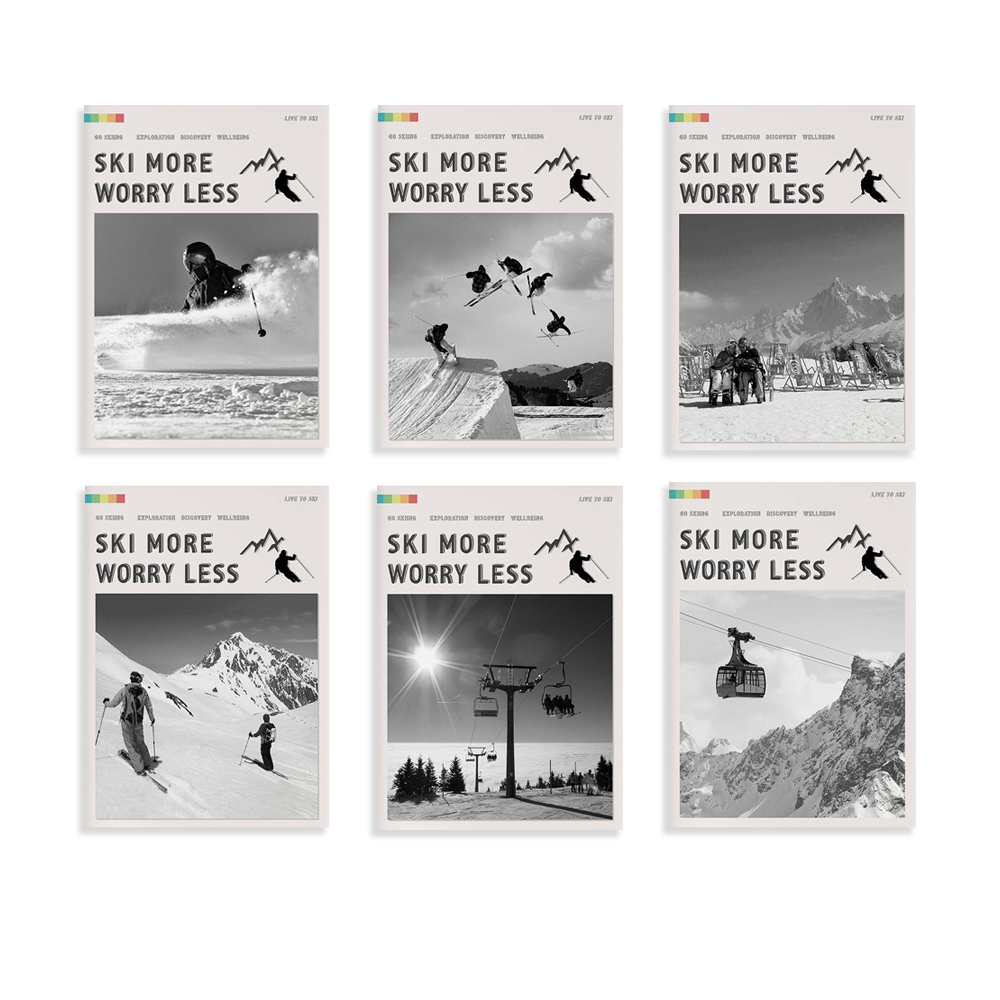 Outdoor Adventure Ideas - Ski mehr Sorgen weniger Poster, Skifahren