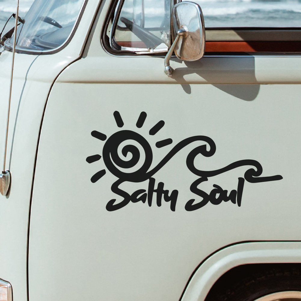 Outdoor Adventure Rv - Salzige Seele Sonne Welle Vinyl Aufkleber