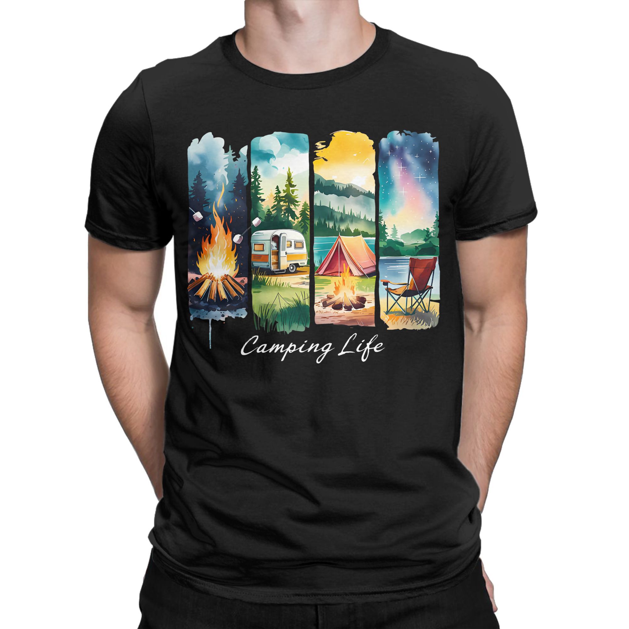 Outdoor Adventure Rv - Camping Life T-Shirt RV Zelt Lagerfeuer