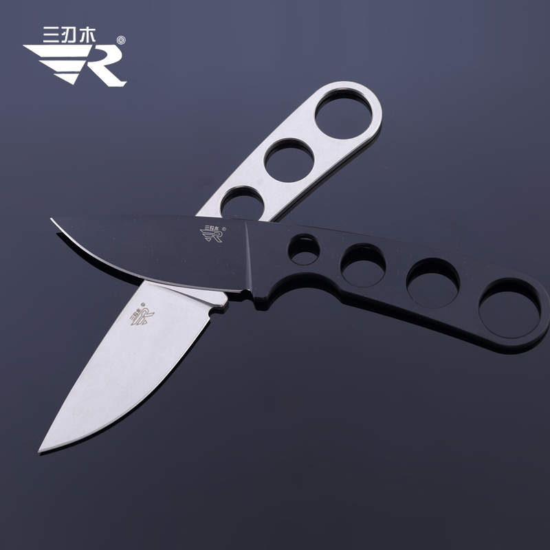 Survival Knife Full Tang - Sanrenmu 7130 Halsmesser mit fester Klinge,