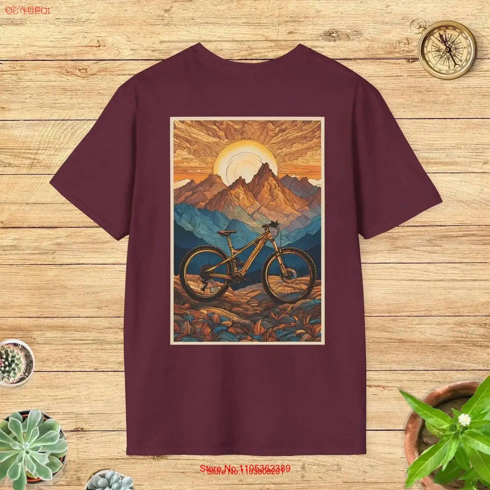 Outdoor Adventure Ideas - Scenic Mountain Bike Art T-Shirt, farbenfrohes