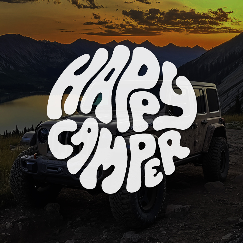 Outdoor Adventure Rv - Happy Camper Boho Vinyl-Aufkleber Outdoor-Abenteuer Natur-Thema