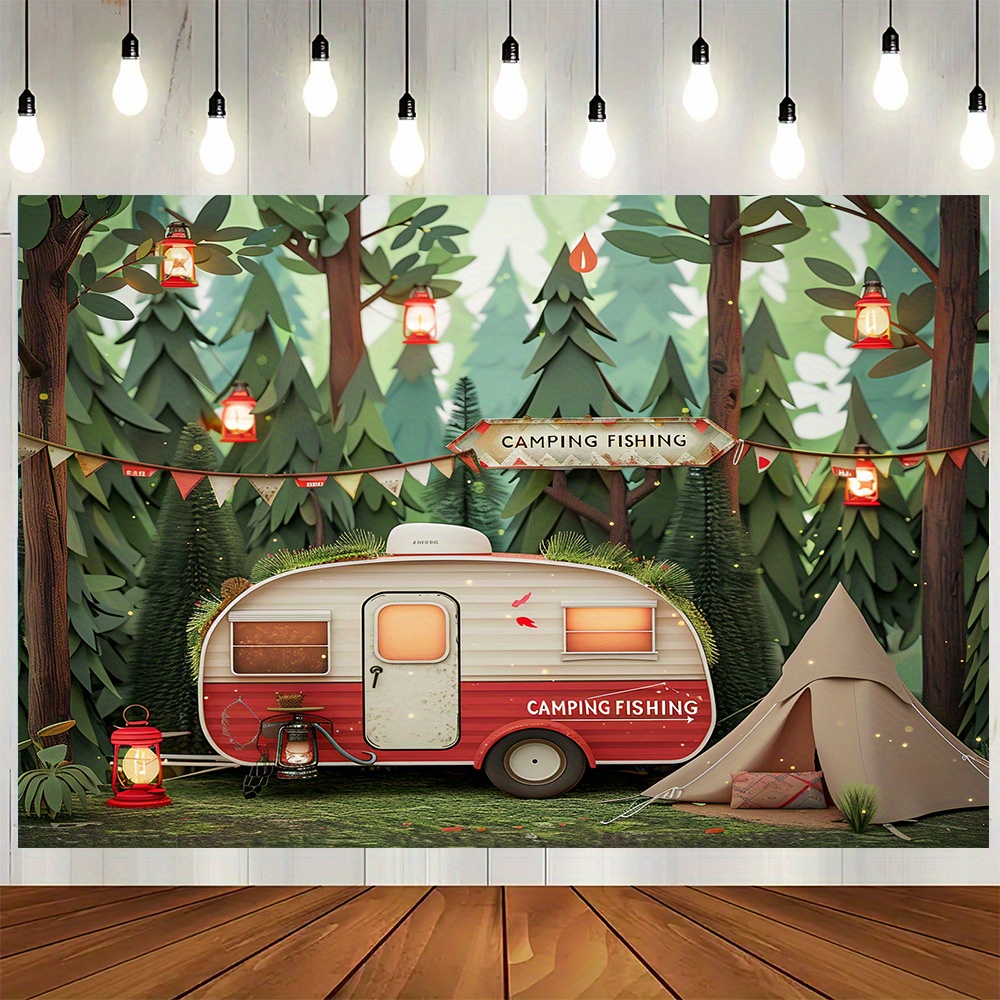 Polyester Dschungel Camping Th – Outdoor Adventure Background Bewertung und Preis