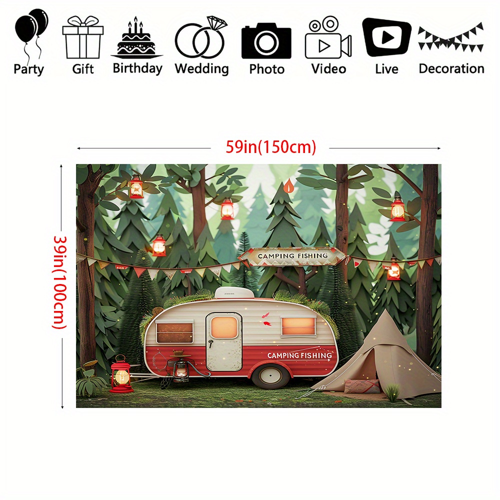 Polyester Dschungel Camping Th – Outdoor Adventure Background Bewertung und Preis