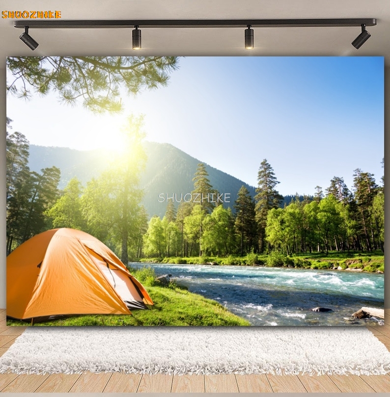 Outdoor-Wald-Camping-Hintergru – Outdoor Adventure Background Bewertung und Preis